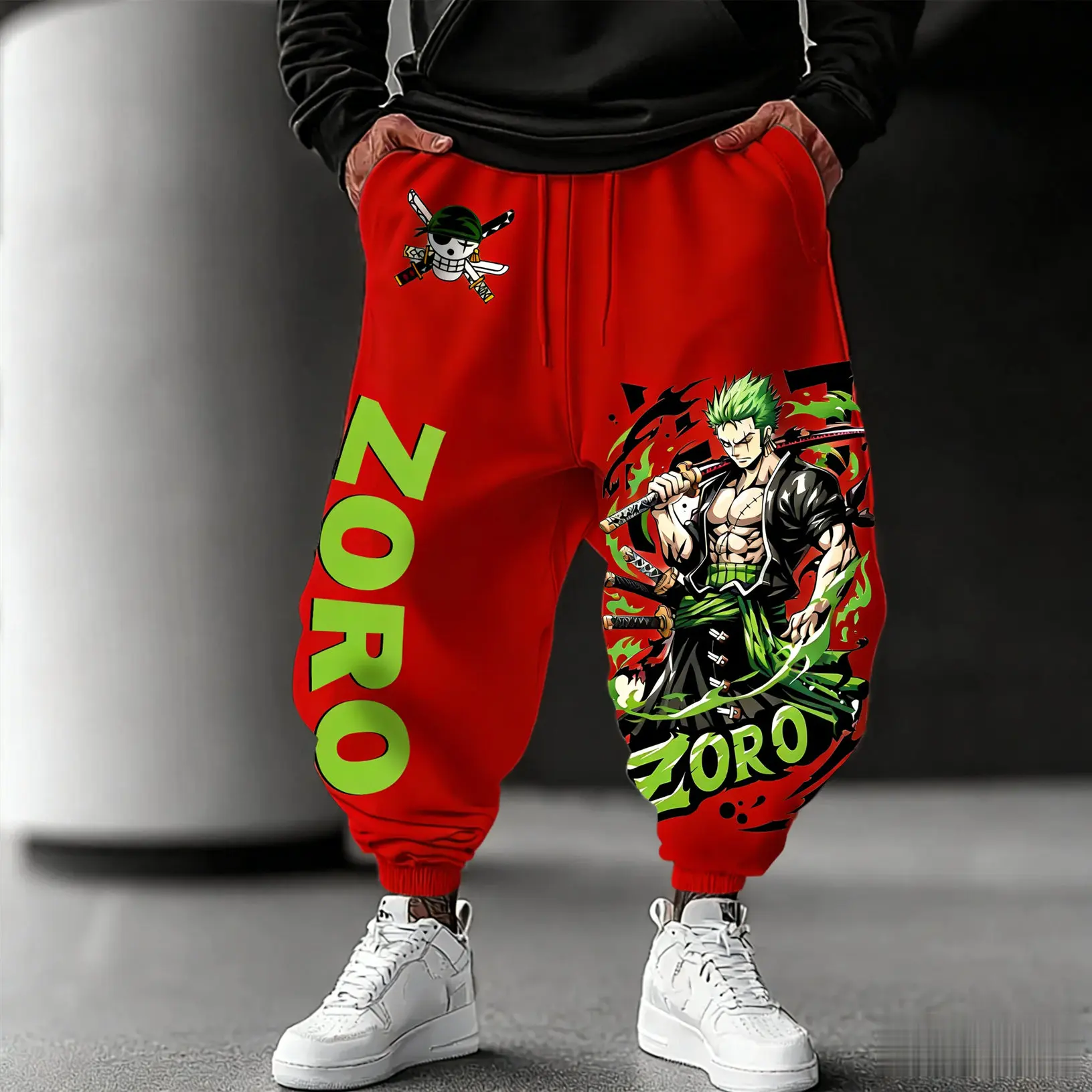 

2026 Цельный Zoro, разноцветные весенне-летние мужские и женские модные спортивные спортивные штаны больших размеров, свободные и удобные брюки