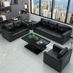 Guest sofa coffee table combination simple modern three office furniture reception business boss office sofa