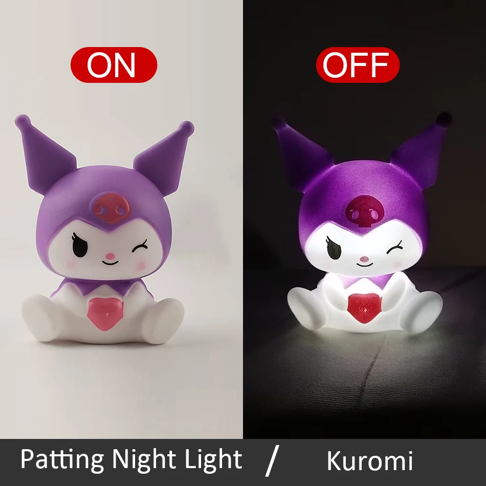 جديد Kawaii Sanrios ضوء الليل المينا سحابة الكرتون غرزة Kuromi Cinnamoroll Pochacco مصباح طاولة صغير تضيء الديكور