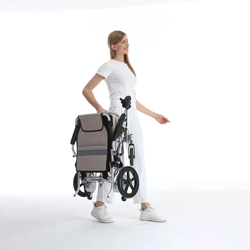 Electromagnetic Brake Aluminum Frame Motorized Disabled stroller Fast Fold Portable Electric Stroller for the Disabled