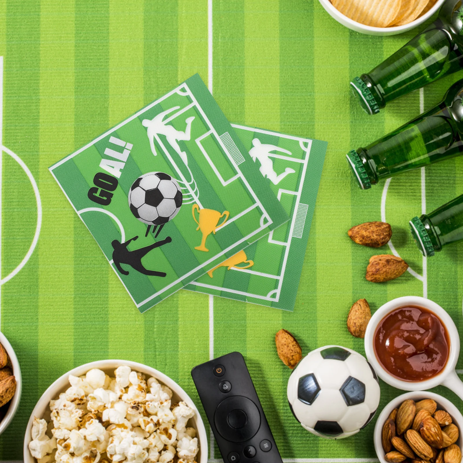 

20pcs Football Printed Napkins Disposable Soccer Party Supplies High Absorbency Thick Paper Ideal Celebrations