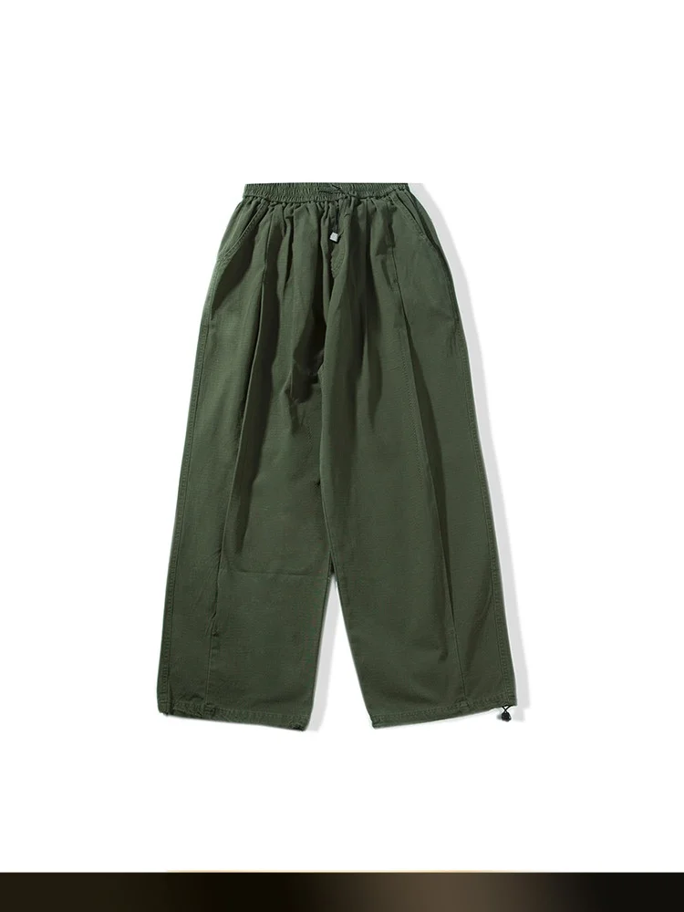 

Ретро-японские прямые брюки в рабочем стиле, широкие брюки однотонного цвета, новые весенние уличные брюки с регулируемыми манжетами, длинные брюки