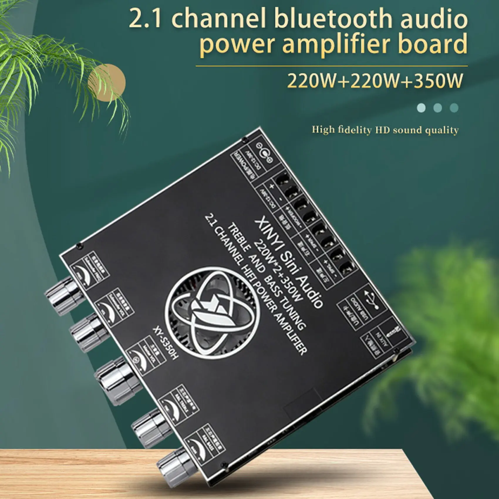 2.1-Kanaal Tpa3251 Bluetooth Digitale Versterkermodule Hoge En Lage Toon Subwoofer, 220wx2 + 350W Versterkerbord XY-S350H