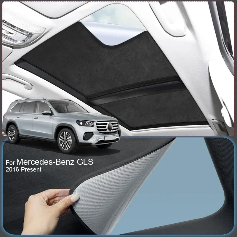 

Car Suede Fabric Electrostatic Adsorption Sunroof Sunshade Anti-UV Heat Insulation Skylight For MERCEDES-BENZ GLS 2016-Present