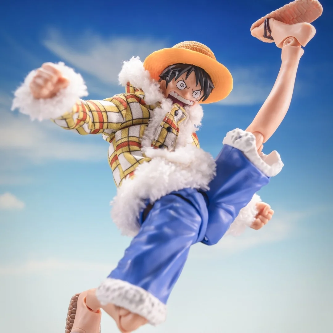 One piece Shf Anime Handmade clothes Drum Island Luffy Plaid down