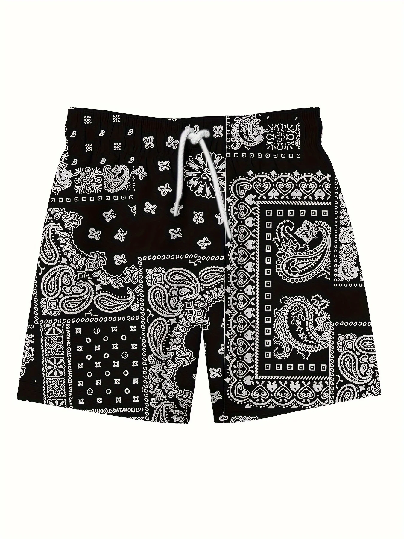 Pantalones cortos informales con estampado de Paisley para hombre, pantalones cortos de playa para hombre, pantalones con cordón hawaianos de verano, ropa informal corta transpirable