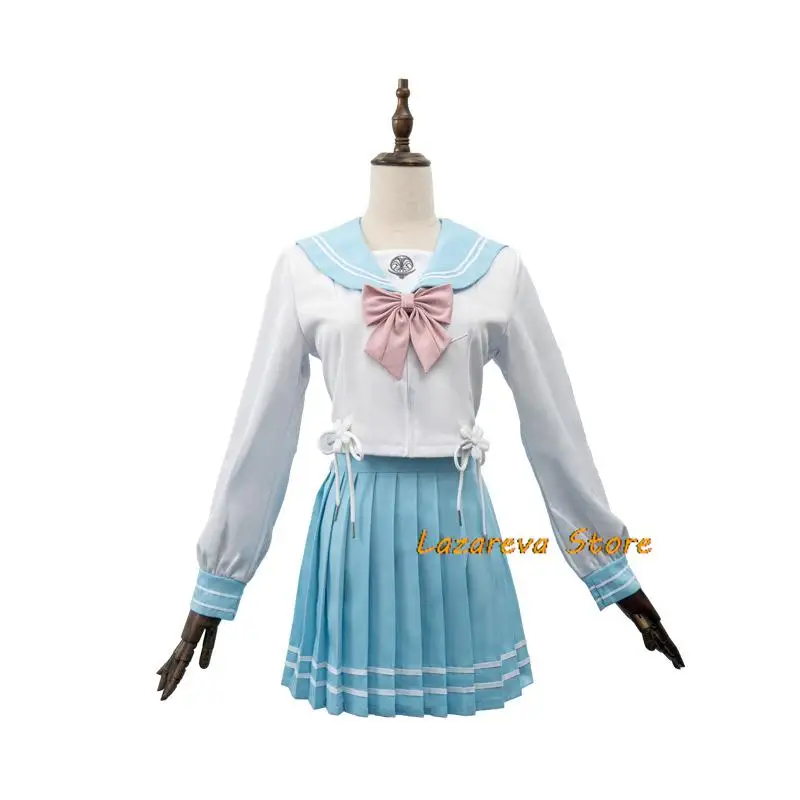 Anime Game Naraka: Bladepoint Kurumi Hu Tao Cosplay Costume Wig Blue JK Uniform Skirt Woman Sexy Kawaii Party Sailor Suit