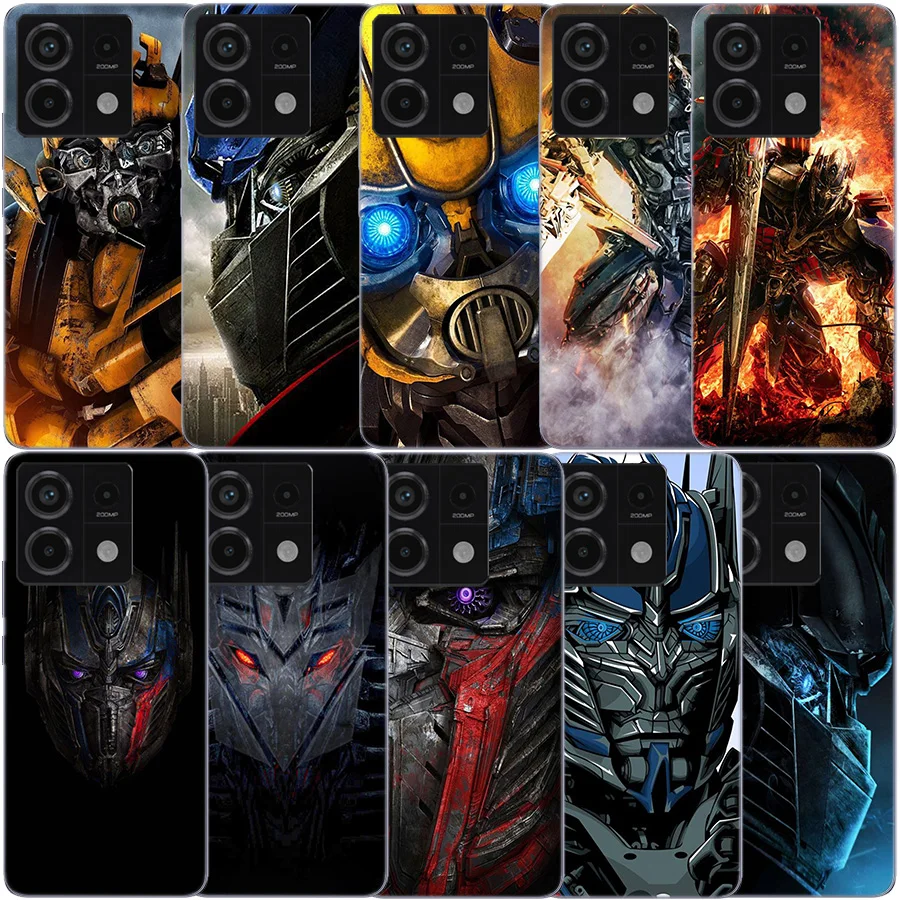 Transformers Bumblebee Clear Phone Case For Xiaomi Redmi Note 11 11S 11T 11E 10 10S 9 9S 9T 8 8T Pro 7 K70 K60 K20 TPU Pattern S