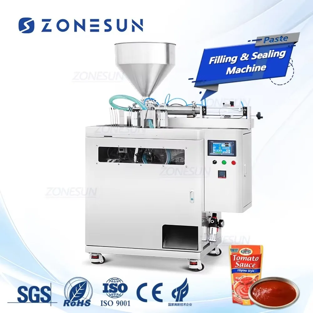 ZONESUN ZS-FSGT1 Full Automatic Liquid Paste Doypack Premade Pouch Filling Sealing Machine For Food Cosmetic