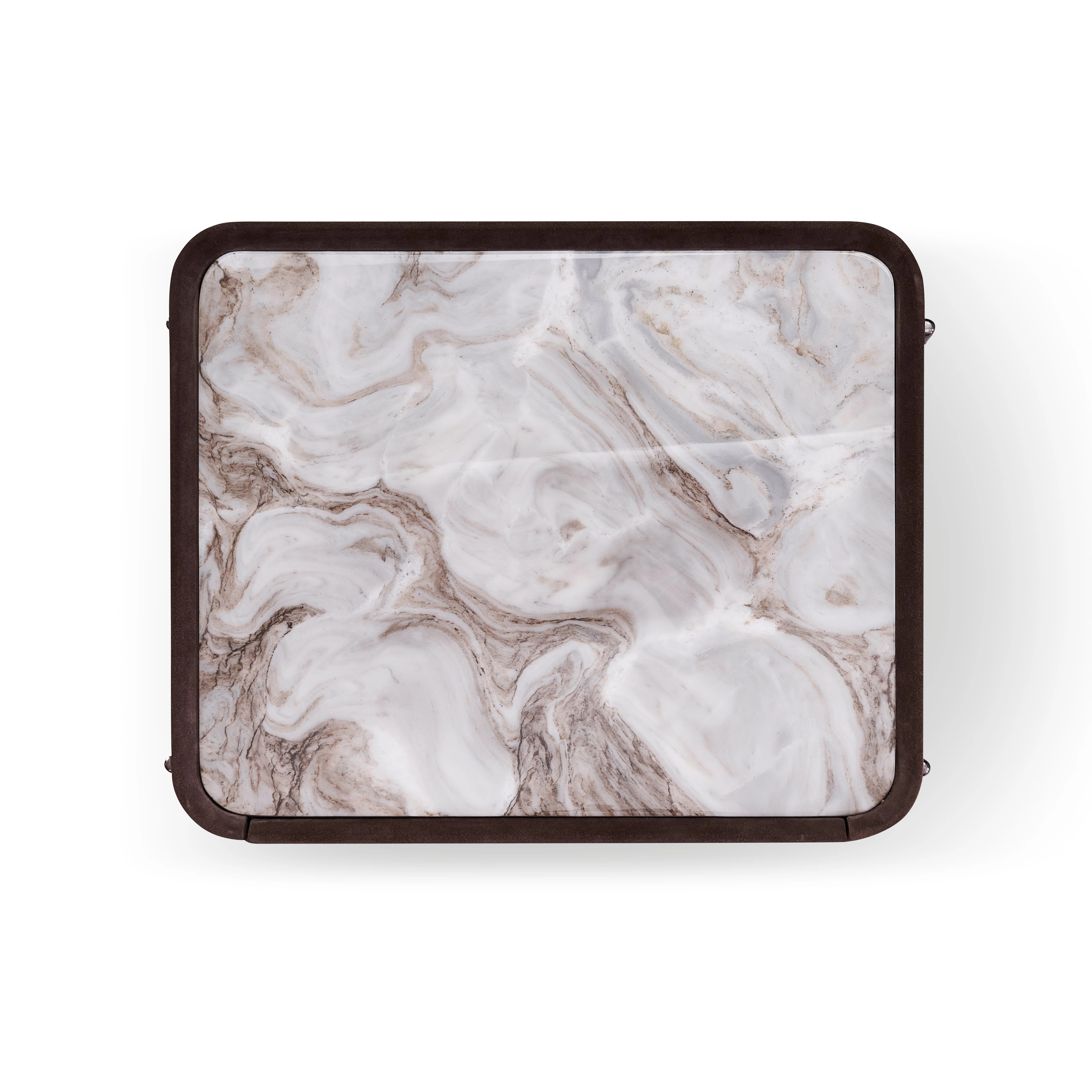 طاولة بجانب السرير مصنوعة من الجلد لغرفة النوم على الطراز الشمالي ودرج واحد وطاولة بجانب السرير حديثة #3