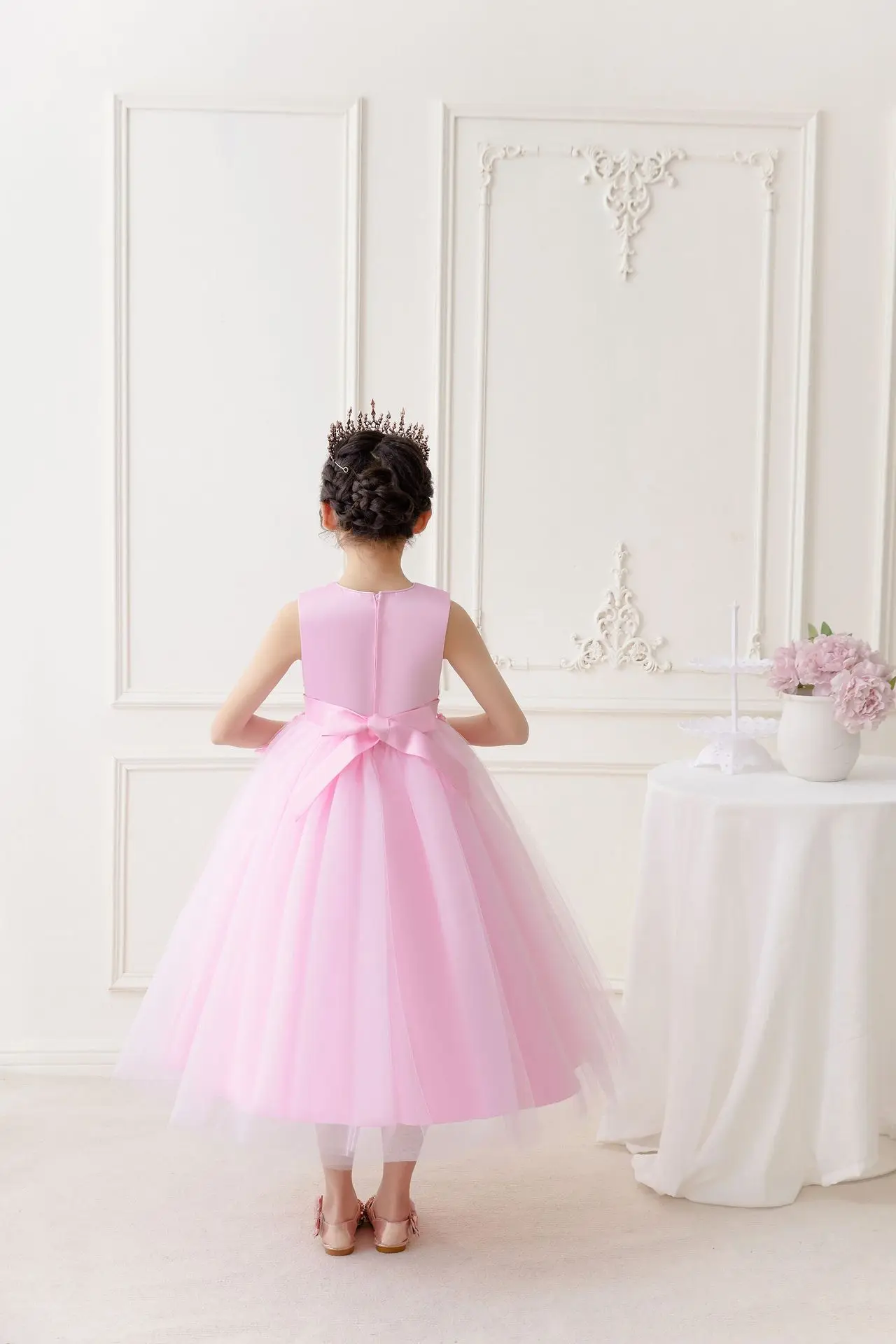 2024 four seasons can wear girls dress dress skirt Long princess piano performance dress skirt Peng Peng skirt For 3-10 years