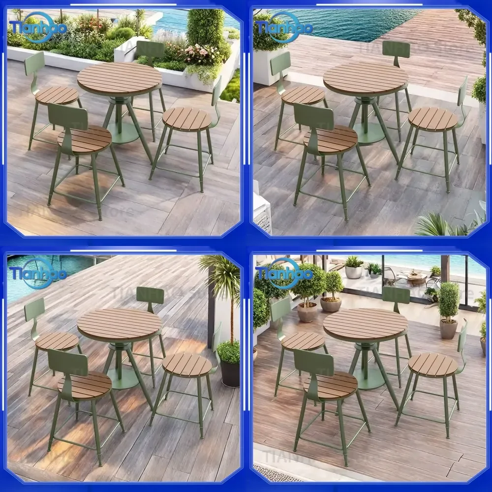 Outdoor Nordic Table and Chair Set for Balcony Courtyard Dining Waterproof Sun Protection Garden Furniture