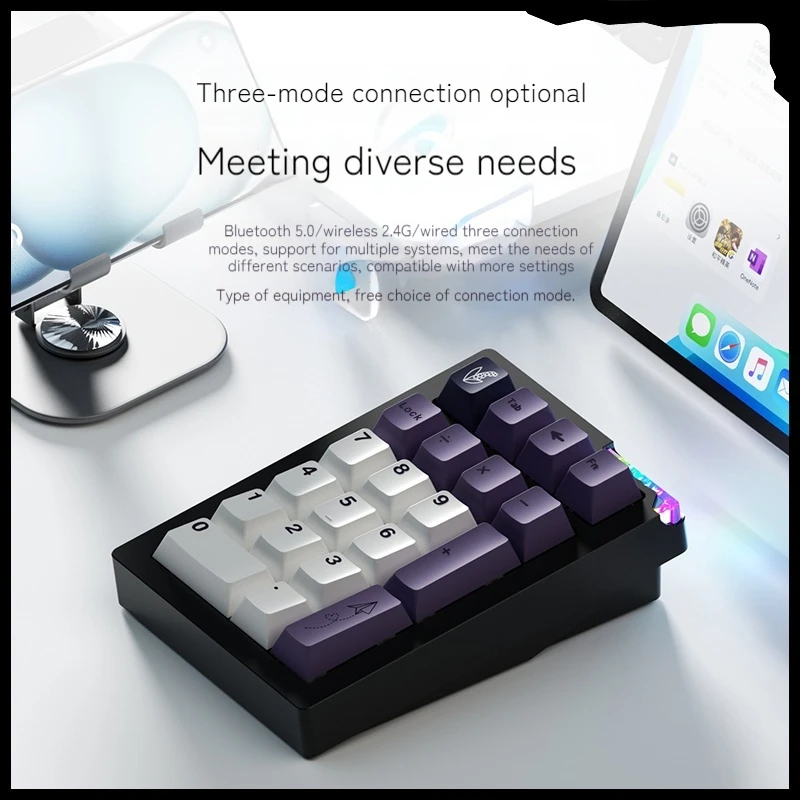 Stars21 Weikav  Finished Wireless Three Mode Aluminum Lumps Digital Pad Mechanical Keypad Hot Plug Cocoon Breaking Design Keypad