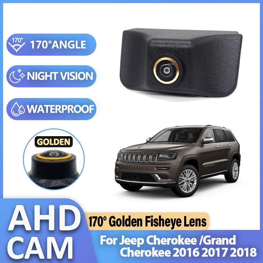 AHD 1080P 170° Golden Fisheye Wide Angle Night Vision Vehicle Front View Camera For Jeep Cherokee Grand Cherokee 2016 2017 2018