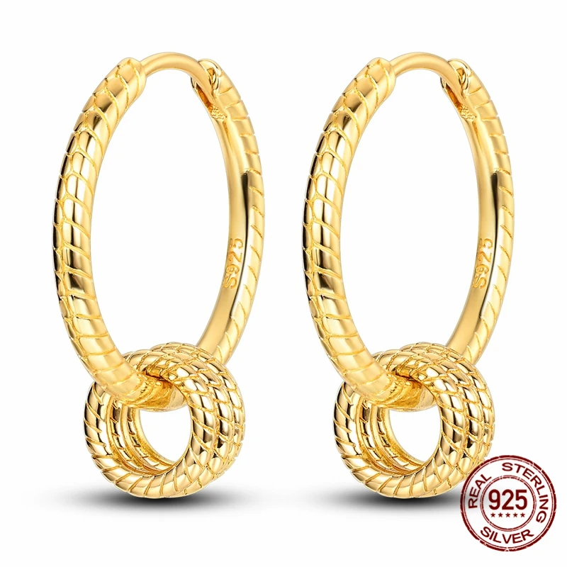 

2026 Hot Selling 925 Sterling Silver Snake-bone Pattern With Multiple Rings Earrings Suitable For Girls' Charming Jewelry Gifts