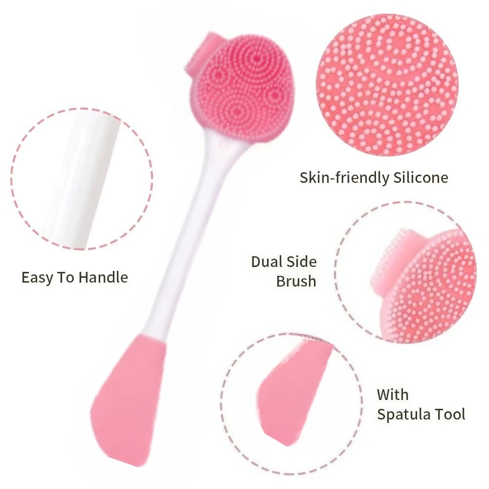 Gesichtsreinigungsbürste aus Silikon Gesichtsmasken-Applikator Hautpflege-Zubehör Silikon-Körperpeeling 2-in-1 Spa Gesichtswaschbürsten