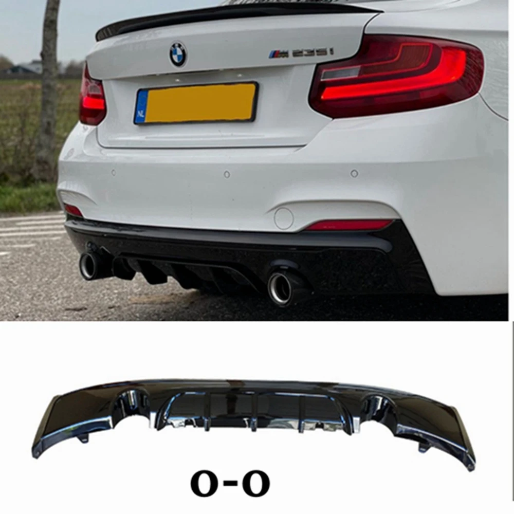 

For BMW 2 Series F22 F23 2014-2020 ABS Glossy Black M Performance M Sport M Tech Rear Diffuser Bumper Body Kit Spoiler