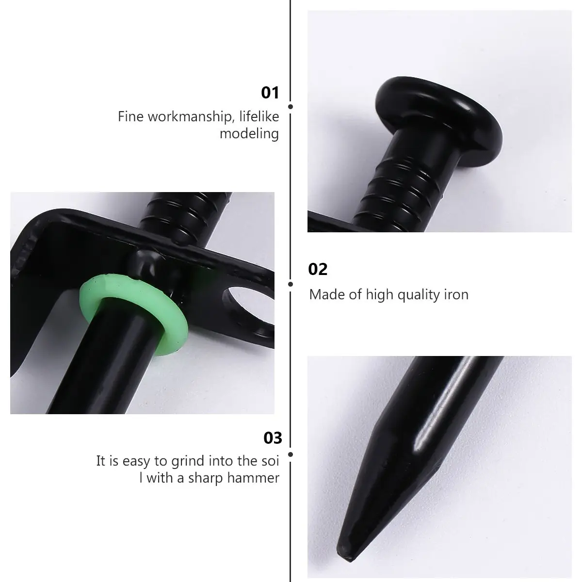 

16pcs Tent Nails Pegs Stakes Ground Camping Premium Iron Anti Rust Durable Suitable Outdoor Grass Ice Hard Soil