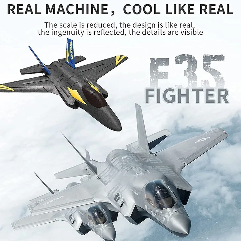 

Remote Control Glider F35 Fighter Fixed Wing Electric Remote Control Aircraft Led Model Foam Aircraft Model Toy