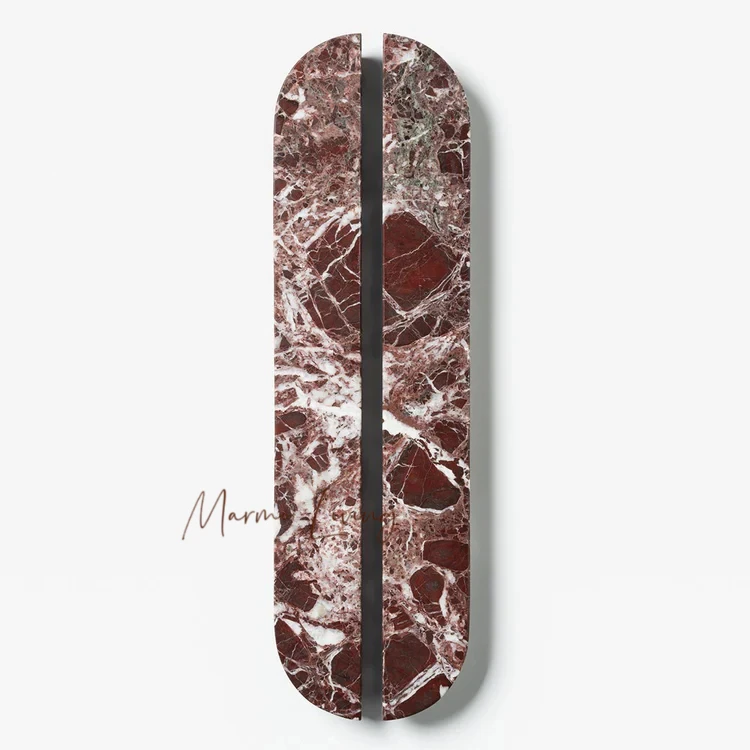 

100% Natural Marble French Drawer Wardrobe Handle High-end Villa Home Decoration Doorknob