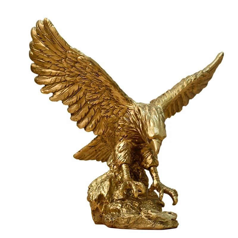 Resin Golden Eagle Statue Art Animal Model Collection Ornament Home Office Desktop Feng Shui Decoration Figurines