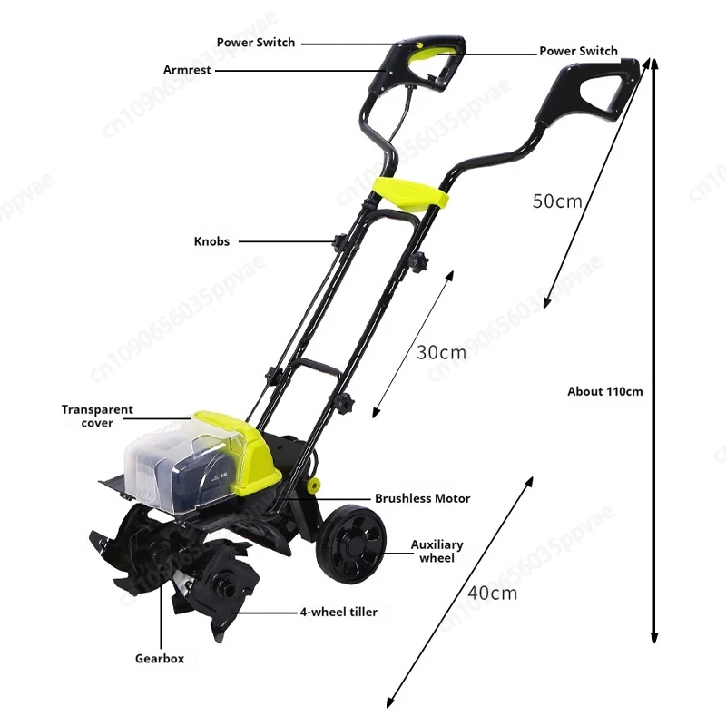 Brushless Micro Cultivator Electric Tiller With Rechargeable Lithium Battery For Garden Soil Cultivation And Furrowing Work