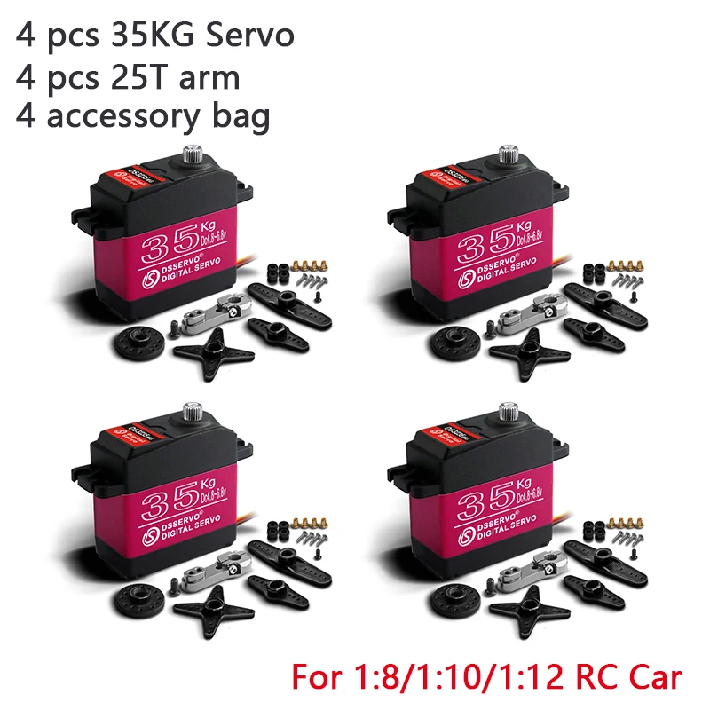 4X waterdichte servo 20kg 25kg 30kg 35kg 40kg hoge snelheid servo Pro Metal Gear digitale servo Baja servo voor 1/8 1/10 schaal RC auto's