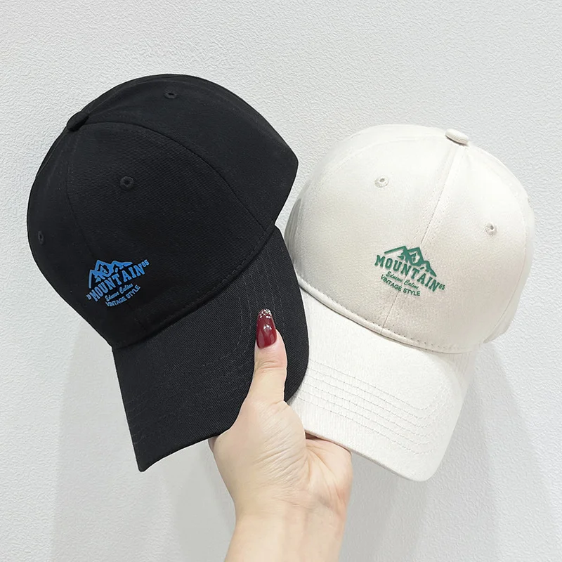 Unisex Cotton Caps Mountain Embroidery Vintage Baseball Cap Men Women Adjustable Casual Outdoor Streetwear Sports Sunscreen Hat