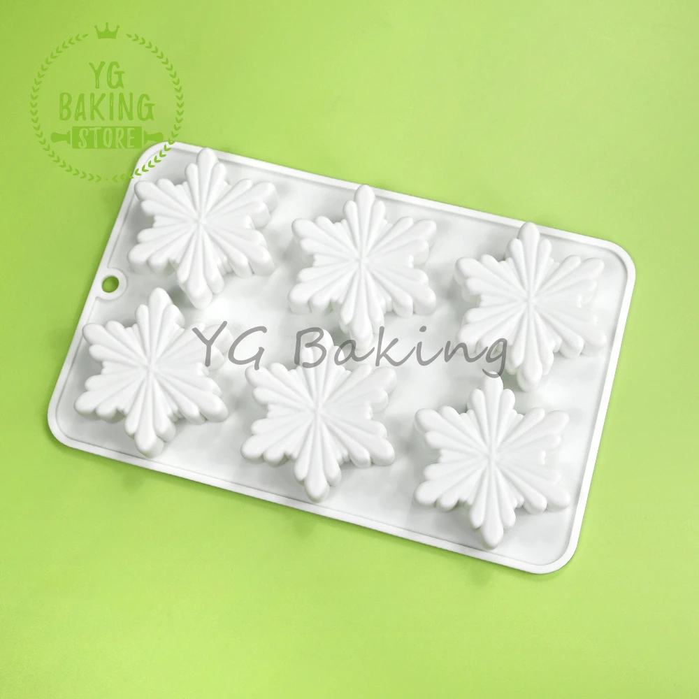 Dorica 3D Chrisrmas Snowflake Design Mousse Mould DIY Dessert Chocolate Silicone Mold Cake Decorating Tools Kitchen Bakeware