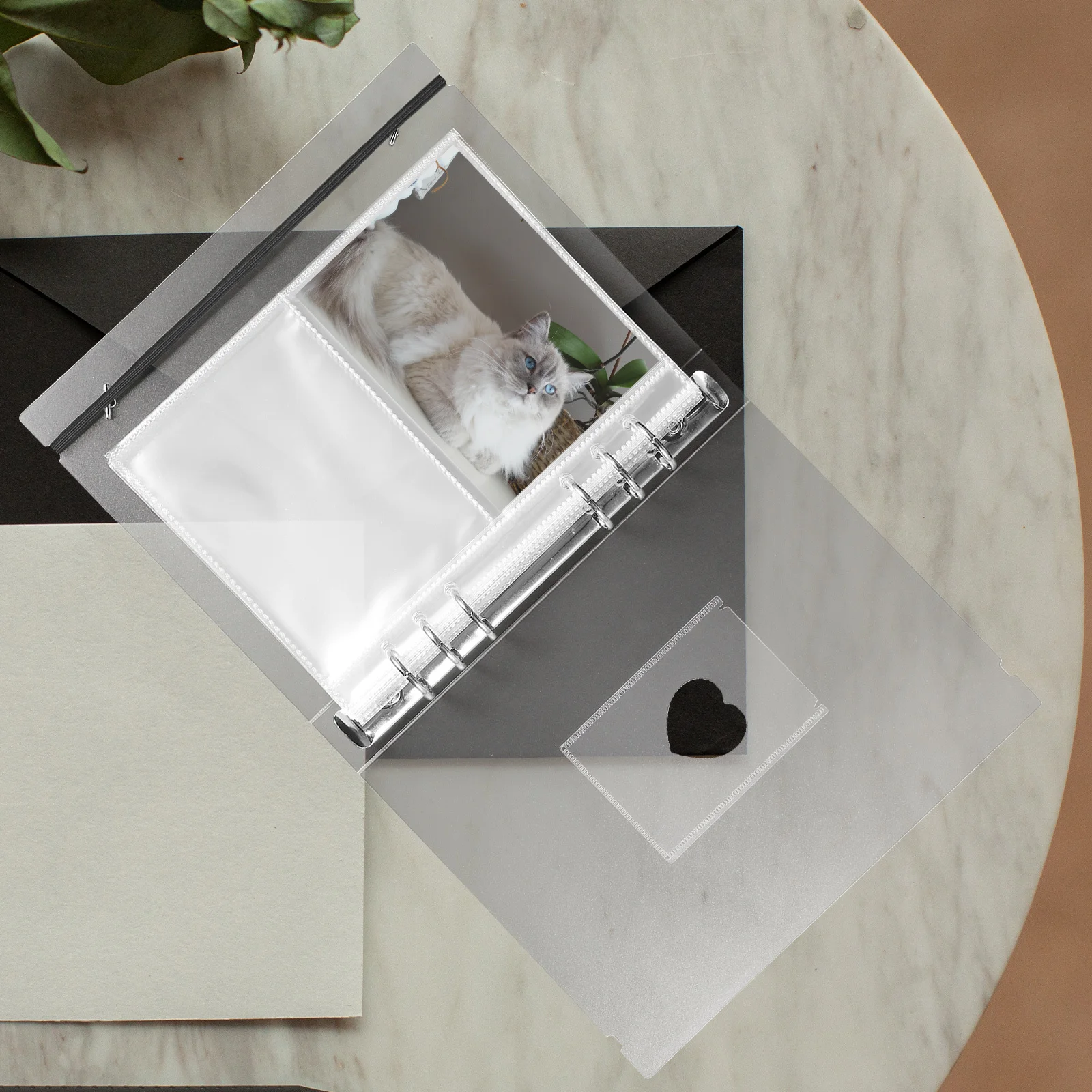 1Set Photo Album Page Loose-Leaf Protective Sleeves PP Material Transparent Waterproof Photo Card Holder