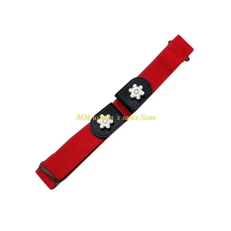 Q39C弾性ウエストバンドジャンベルトクリスマスツリーパターンウエストベルトファッショナブル