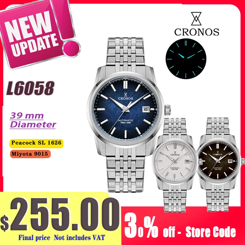 Cronos Meer Master 300 Taucher Männer Uhr Sandwich Zifferblatt Automatische NH35 200M Wasserdicht Rotierenden Lünette Metall Band