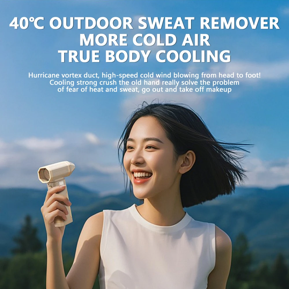 

Mini Turbo Jet Fan 450000RPM Violent Fan Powerful Air Blower Vacuum Dust Cleaner Type-C Charging Wind Speed 50m/s Electric Dryer