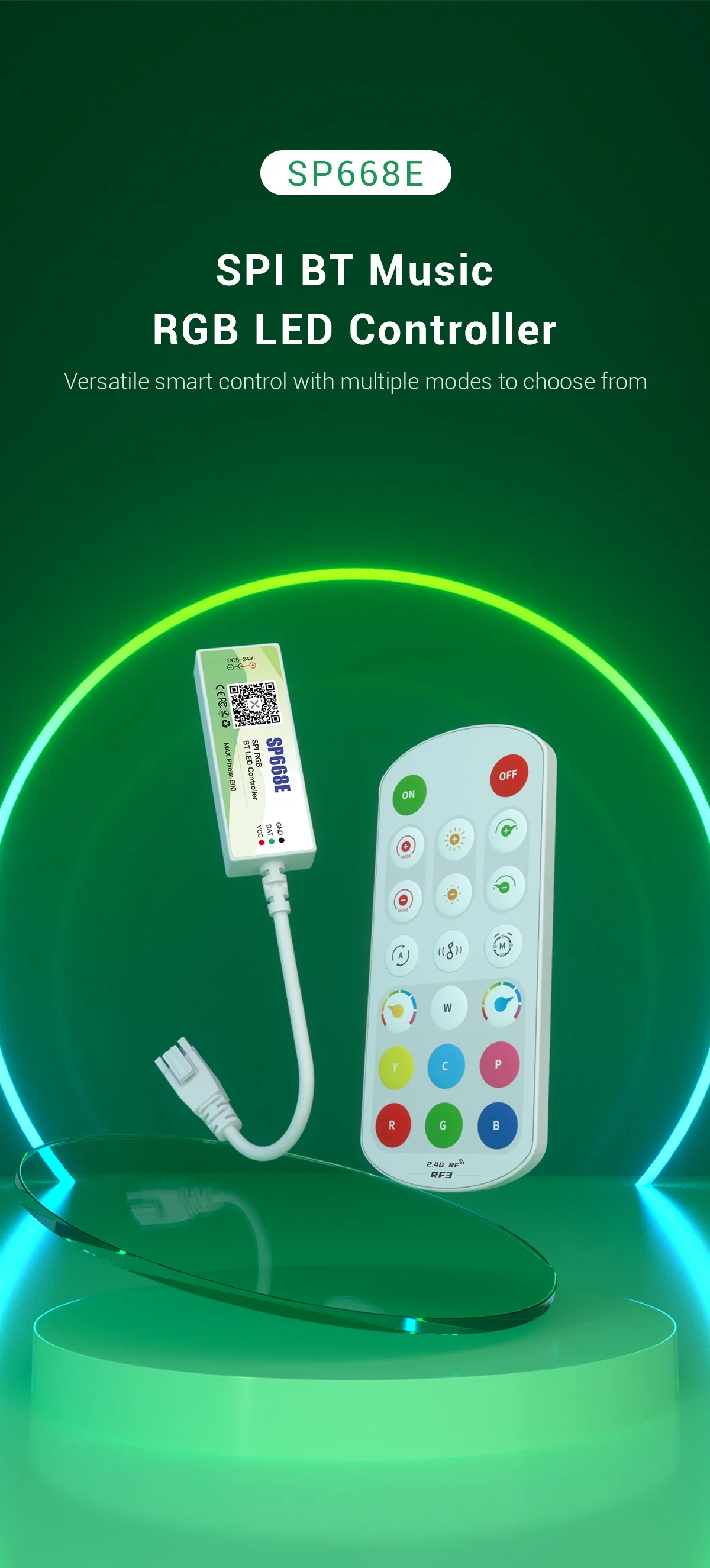 SP668E WS2811 WS2812B RGB LED تحكم APP 2.4G RF التحكم عن بعد RGBIC الموسيقى لتقوم بها بنفسك تأثير ديناميكي شرائط مصباح تيار مستمر 5-24 فولت