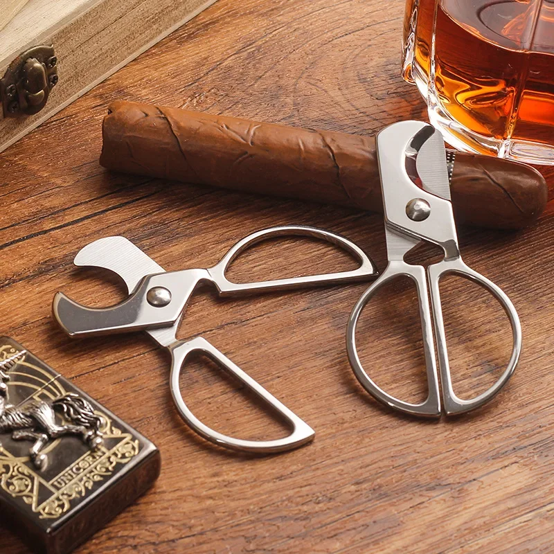 Portable Stainless Steel Cigar Cutter Classic Cutter Guillotine Cigar Scissors Gift  Cutting Knife Cigar Accessories