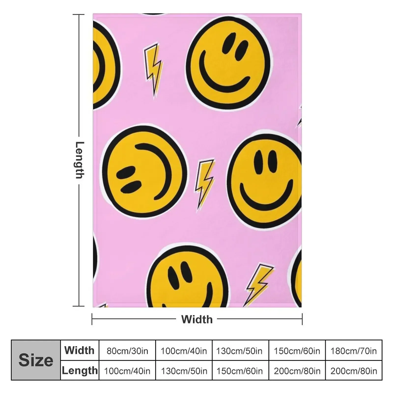 Preppy School Supplies, Preppy Aesthetic, Preppy, Pink, Smile, Smile Face, Happy Face Throw Blanket