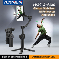 AXNEN HQ4 AI Face Tracking Gimbal Foldable Handheld Cell Phone Stabilizer with Extension Pole Zoom Wheel Fill Light for Vlog
