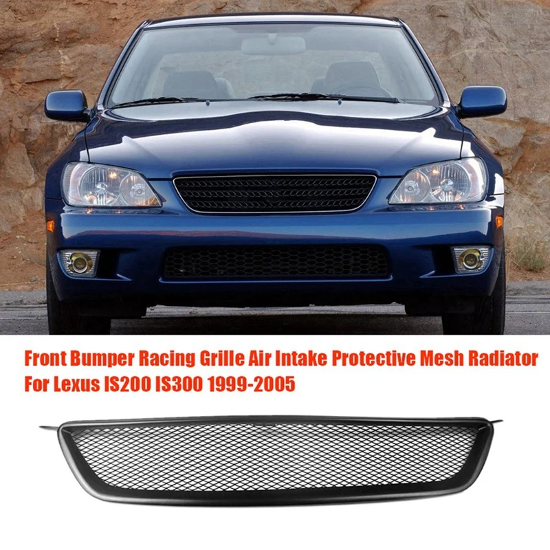 Car Front Hood Racing Grill For Lexus IS200 IS300 1999-2005 Bumper Air Intake Grille Protective Mesh Radiator Cover Replacement