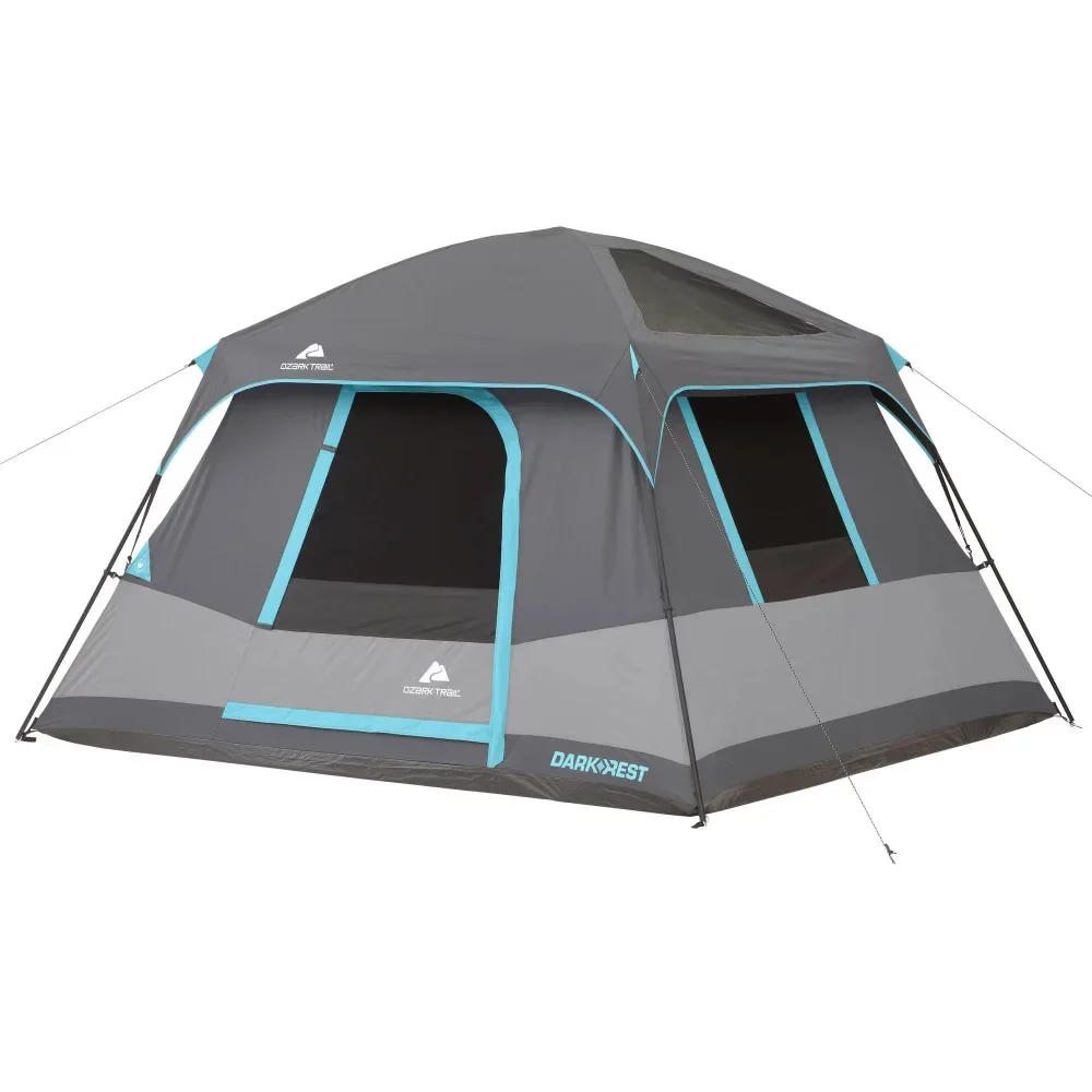 Ozark Trail 10' X 9' 6-Person Dark Rest Cabin Tent W/Skylight Ceiling Panels Camping Equipment 15.4 Lbs Freight Free