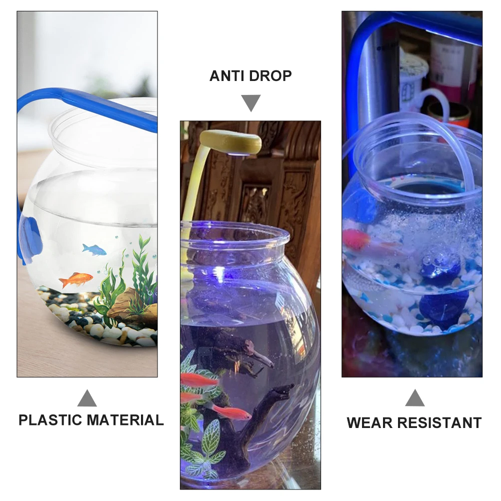 

Transparent Plastic Round Fish Tank Desktop Decor Small Aquarium Bowl Durable Resin Fish Bowl Tabletop Hydroponic Pot