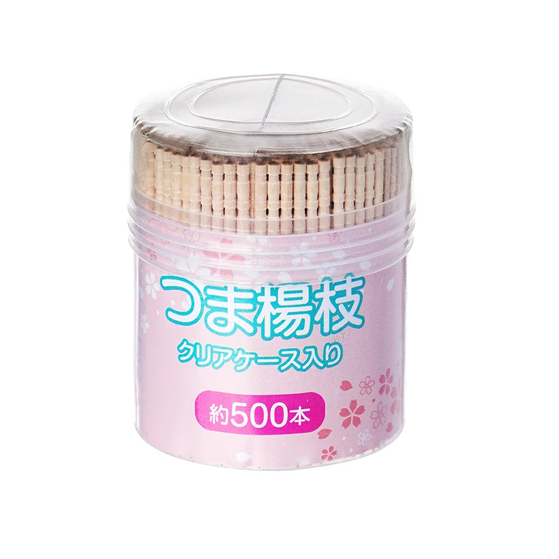 500 מקלות שן עץ בחירת פירות מקלות שן חד פעמיים ראש אחד עץ דק ביתי בחירת שן עץ