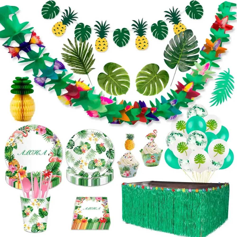 

DIY Hawaiian Party Decoration Hawaii Summer Tropical Party Supplies Flamingo Decor Luau Wedding Birthday Party Accessories Aloha