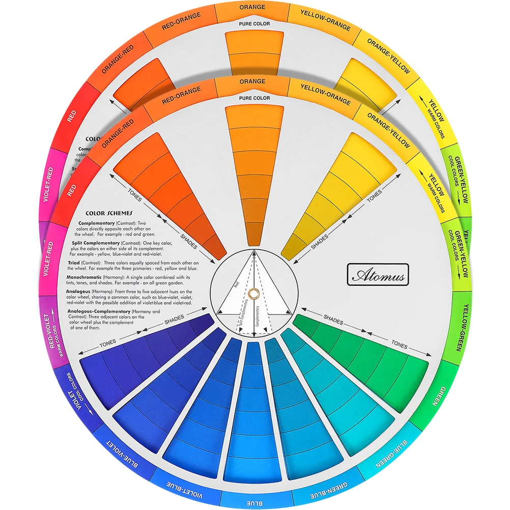 Color Card Gradient Wheel Mixing Guide Rotatable Small Paint Learning Standard Chart Paper