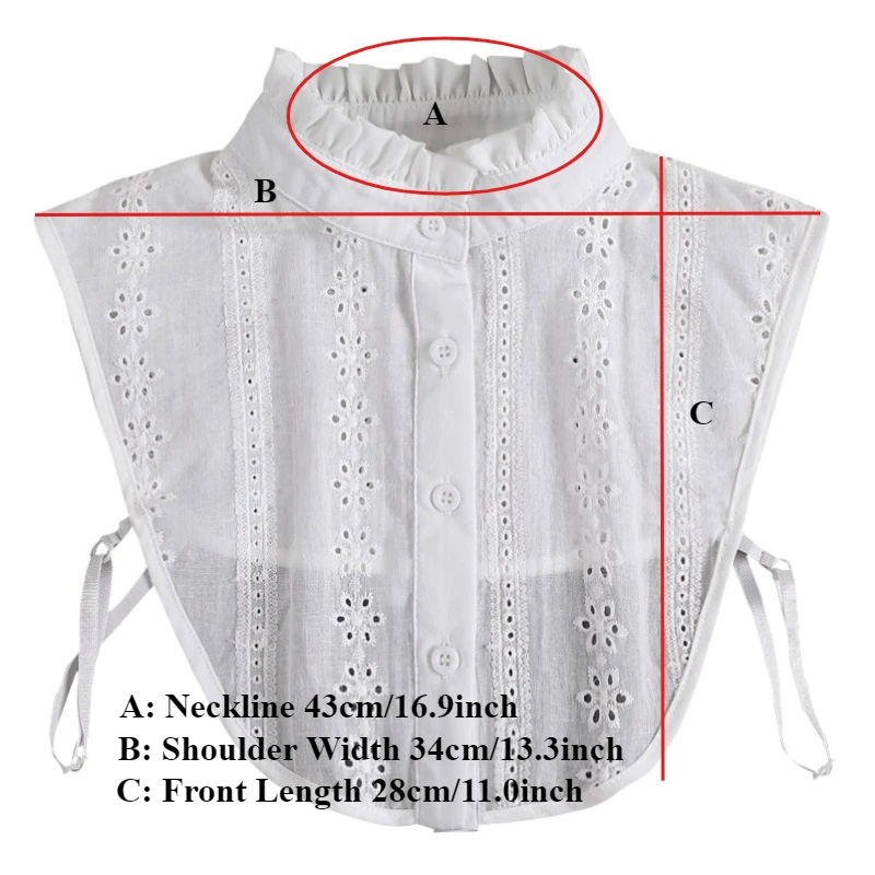 여성 스탠드/라펠 속이 빈 가짜 칼라 흰색 분리형 가짜 칼라 성인 옷깃 스웨터 블라우스 탑 이동식 가짜 칼라