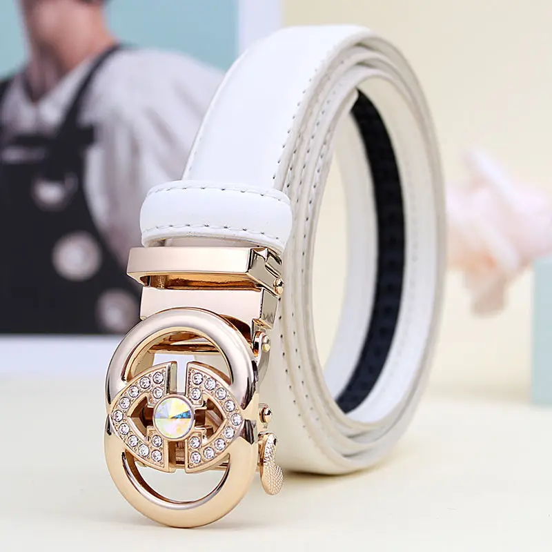 

2025 New Trend Women's 100 Tower Korean Version Rhinestone Belt Women's Retro Diamond-encrusted Automatic Buckle Belt