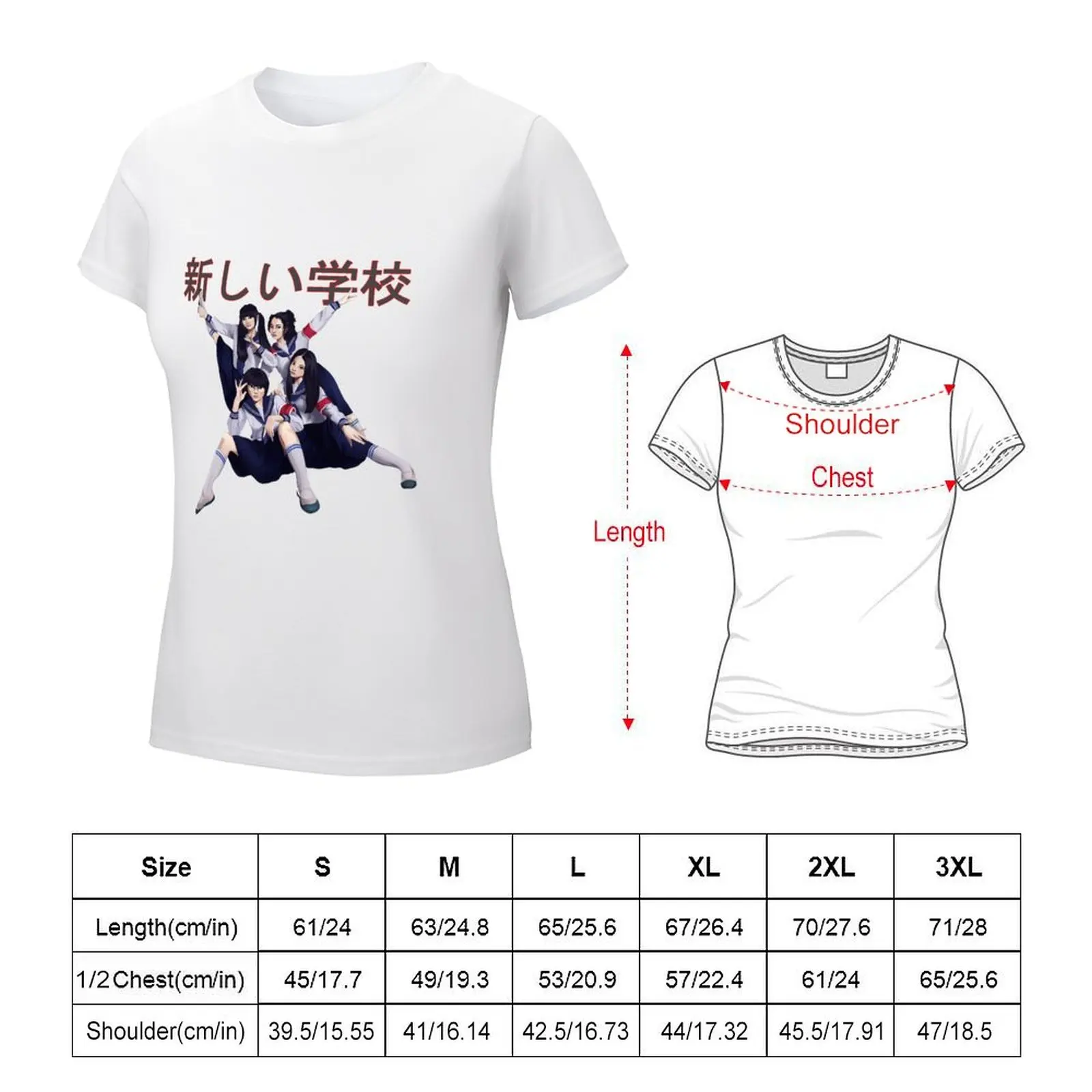 Atarashii Gakko retro, atarashii gakko, 88 gakko weird T-shirt Blouse lady clothes female t shirts for Women