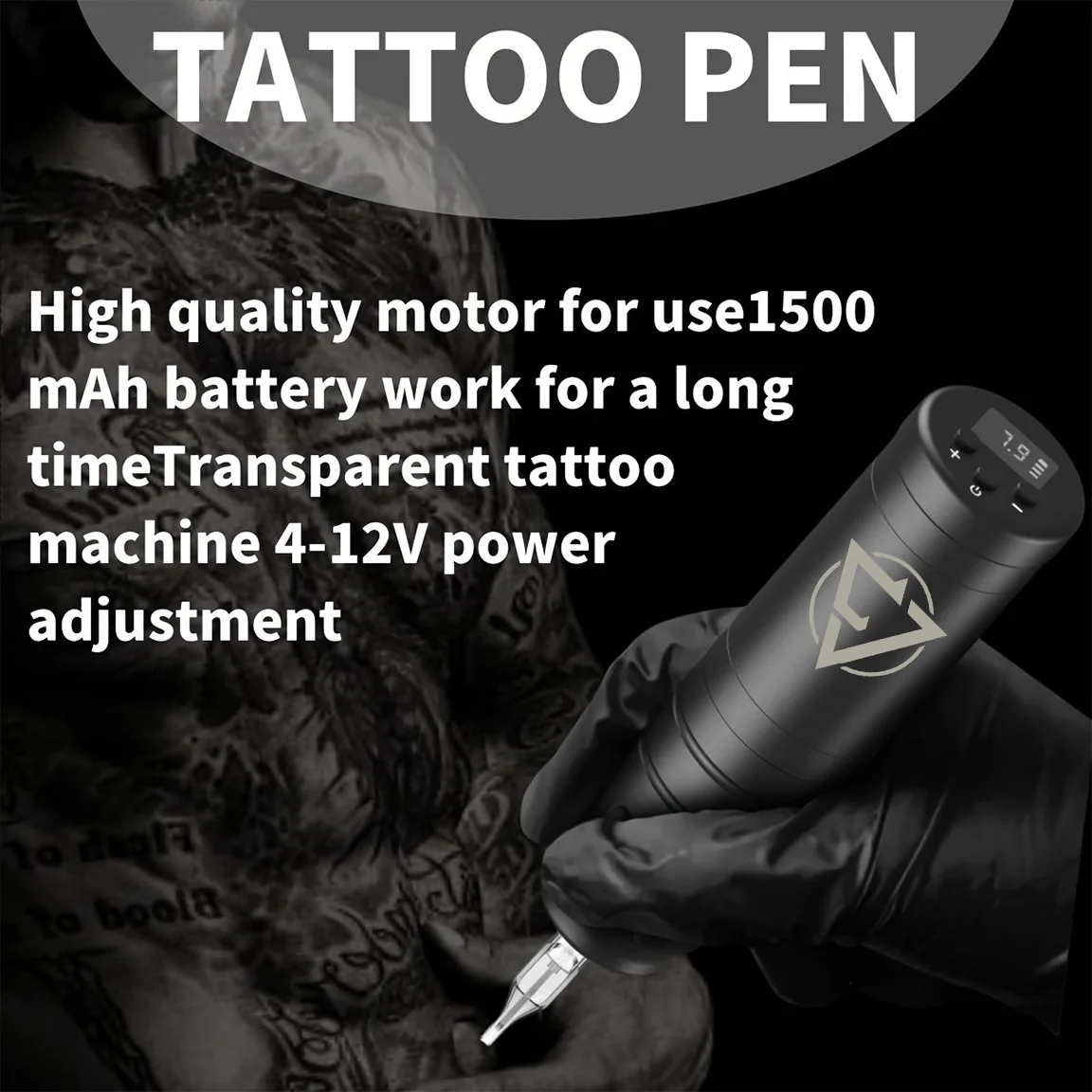 Kit de máquina de tatuagem sem fio, conjunto de caneta de tatuagem rotativa, kit de arma de tatuagem para maquiagem permanente corporal, suprimentos de tatuagem