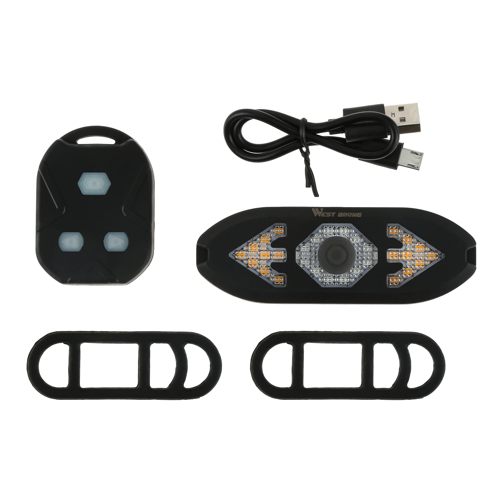 

1pc Bike Tail Light with Turn Signals Horn USB Rechargeable Electric scooter Easily Installation Personal Bicycle Parts