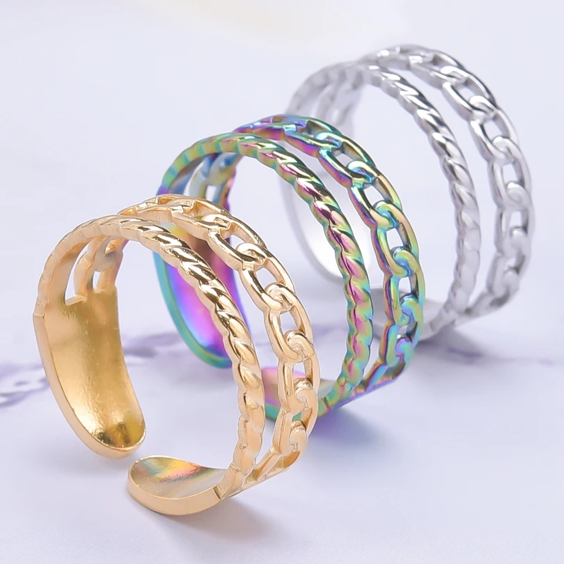 5pcs Vintage Hydraulic No Fade Anti Stress Rings For Women luxury Spinner Adjustable Knuckle Tail Rings Man Jewelry Party Gifts