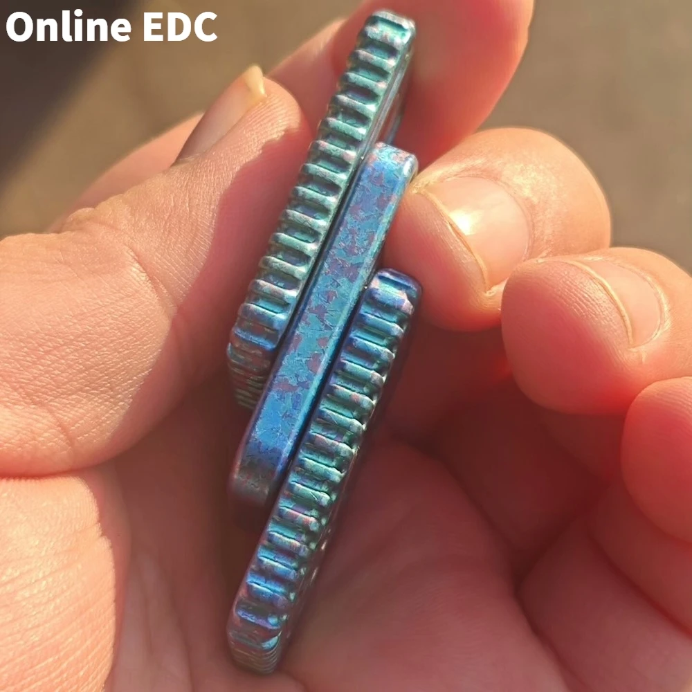 중고 클라운 오렌지 EDC 첫 번째 기념일 티타늄 크리스탈화된 피젯 토이 성인용 푸시 슬라이더